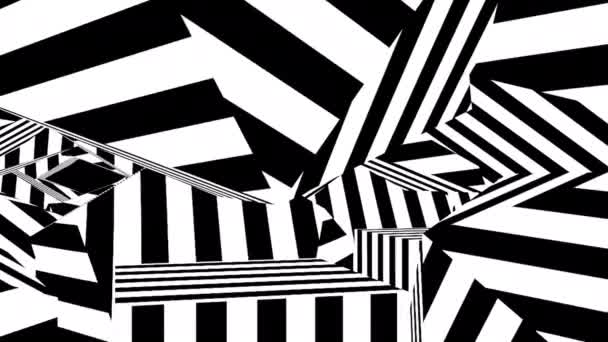 Rayas blancas y negras. Fondo abstracto generado por computadora, renderizado 3D - Imágenes, Vídeo