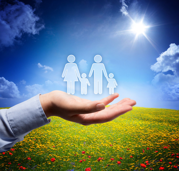 Family concept in your hand - serene scene - Photo, Image