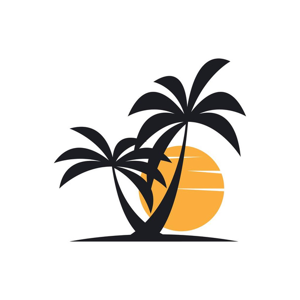 Modèle de logo d'été palmier illustration vectorielle - Vecteur, image