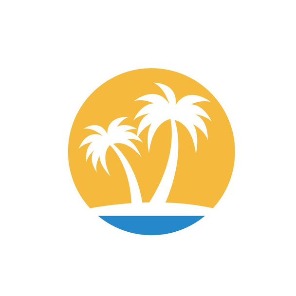 Palm boom zomer logo template vector illustratie - Vector, afbeelding