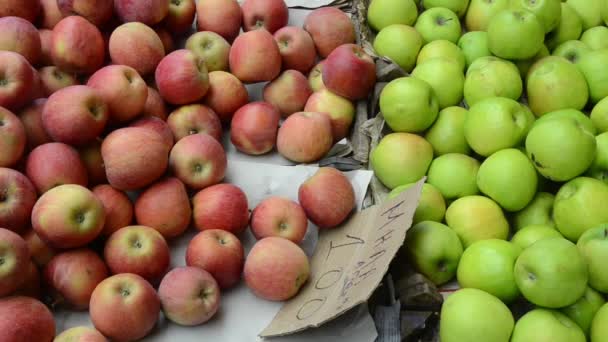 closeup view of fresh colorful apples in the store, video footage - Materiaali, video
