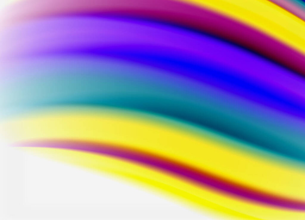 Vlnové linie abstraktní pozadí, hladký hedvábný design s duhovými barvami. Tekuté tekuté barevné vlny. Vektorová ilustrace - Vektor, obrázek