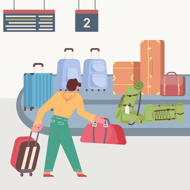 Airport luggage conveyor belt - Vector, Image