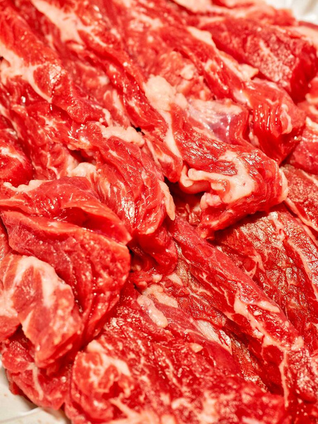 coreano fresco cortado carne fundo
 - Foto, Imagem