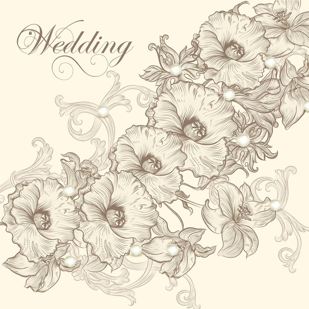 Wedding invitation card for design - Vector, afbeelding
