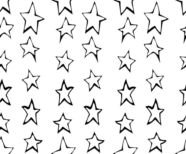 Seamless pattern with hand drawn stars. Doodle. Vector illustration. EPS 10 - ベクター画像