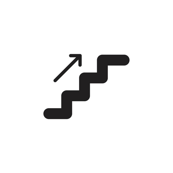 Шаблон значка лестницы черный цвет редактируется. Символ иконки лестницы Плоская векторная иллюстрация для графического и веб-дизайна
. - Вектор,изображение
