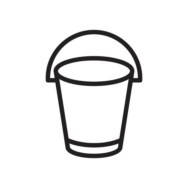 Modelo de ícone de balde cor preta editável. Símbolo de ícone de balde Ilustração vetorial plana para design gráfico e web
. - Vetor, Imagem