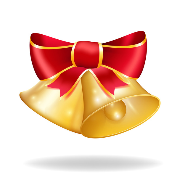 Jingle bells with red bow. Vector illustration - Wektor, obraz