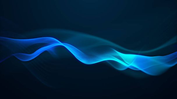 όμορφη αφηρημένη κύμα τεχνολογία ψηφιακό δίκτυο υπόβαθρο με μπλε φως ψηφιακή ιδέα αποτέλεσμα εταιρική - Φωτογραφία, εικόνα