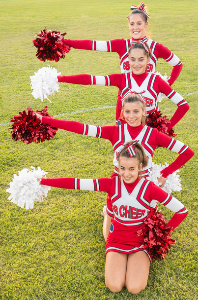 Happy Cheerleaders during Exhibition - Foto, Imagen