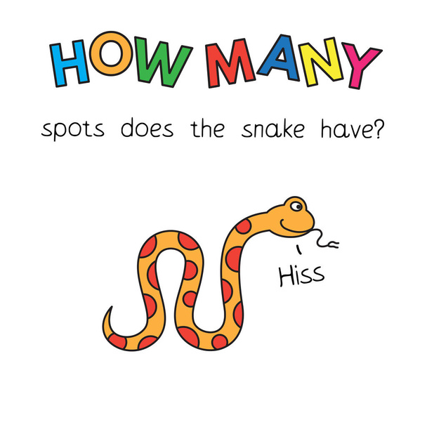 Cartoon Snake Counting Game for Kids - Вектор,изображение