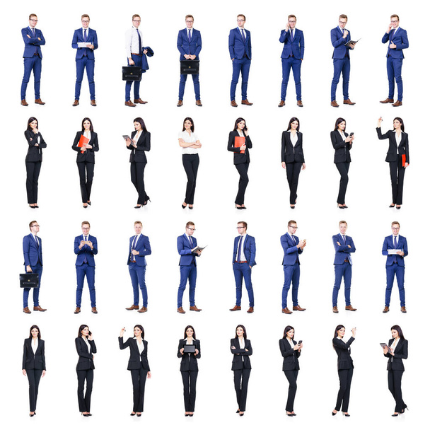 Set of business people isolated on white. - Foto, afbeelding