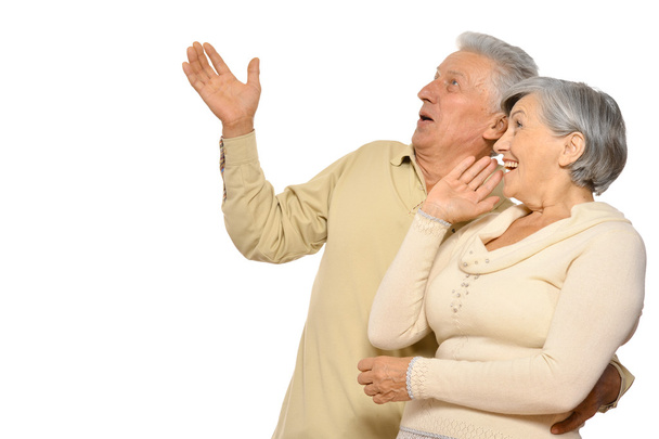 Elderly couple pointing - Photo, Image
