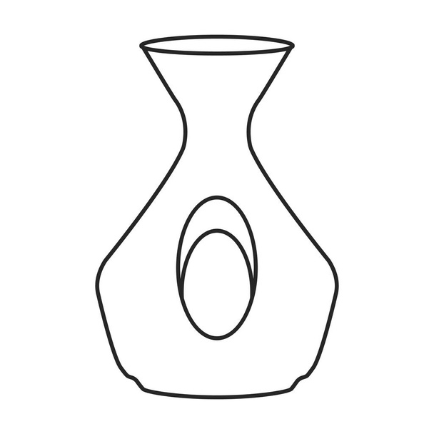 Pottery vase vector icon.Outline vector icon isolated on white background pottery vase. - Vector, Image