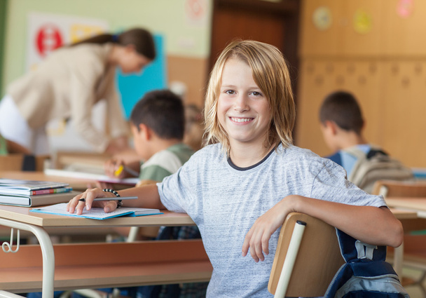Smiling Boy at School - Foto, imagen