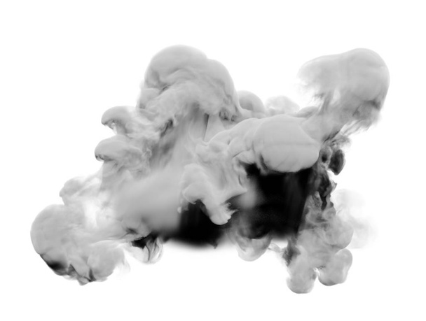 Light gray smoke on a white background. 3d rendering, 3d illustration. - Photo, Image