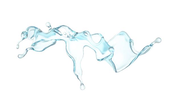 A blue splash of water. 3d rendering, 3d illustration. - Photo, Image