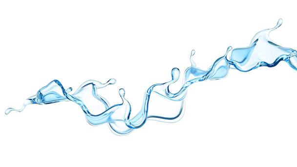 A splash of clear blue water.  3d rendering, 3d illustration. - Foto, imagen