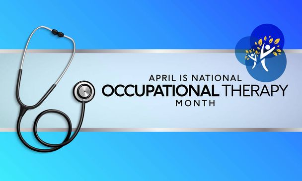 4月の全国職業療法月間をテーマにしたベクトルイラスト. - ベクター画像