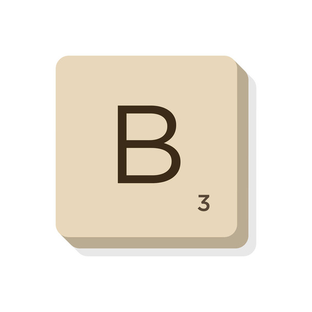 Letra B en alfabeto scrabble. Aísle la ilustración vectorial para componer sus propias palabras y frases
. - Vector, Imagen