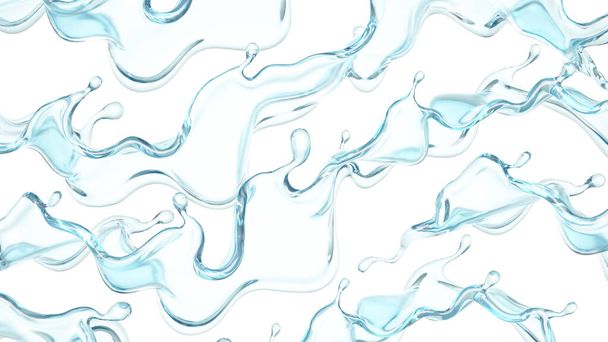 A splash of clear blue water. 3d rendering, 3d illustration. - Photo, Image