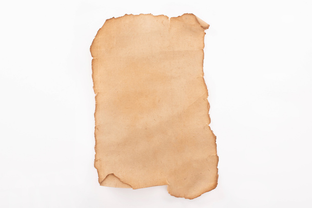 vista superior del papel en blanco vintage aislado en blanco
 - Foto, imagen