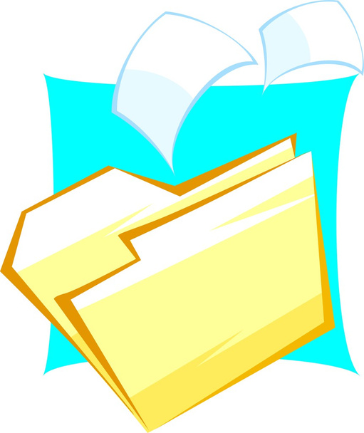 Folder with papers - Vetor, Imagem