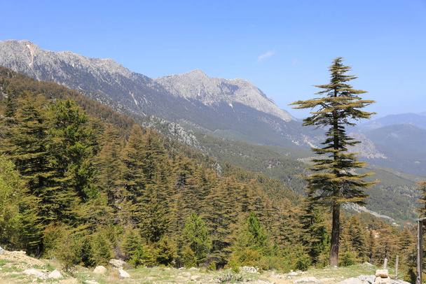 Paisagem de montanha na famosa maneira turística Likya Yolu na Turquia. Vista nas montanhas
 - Foto, Imagem