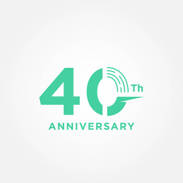 40 Aniversario de diseño de números azules para el mejor momento
 - Vector, Imagen