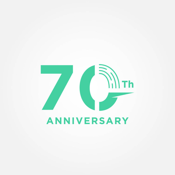 70 Anniversary Blue Numbers Design For Best Moment - Vector, Image