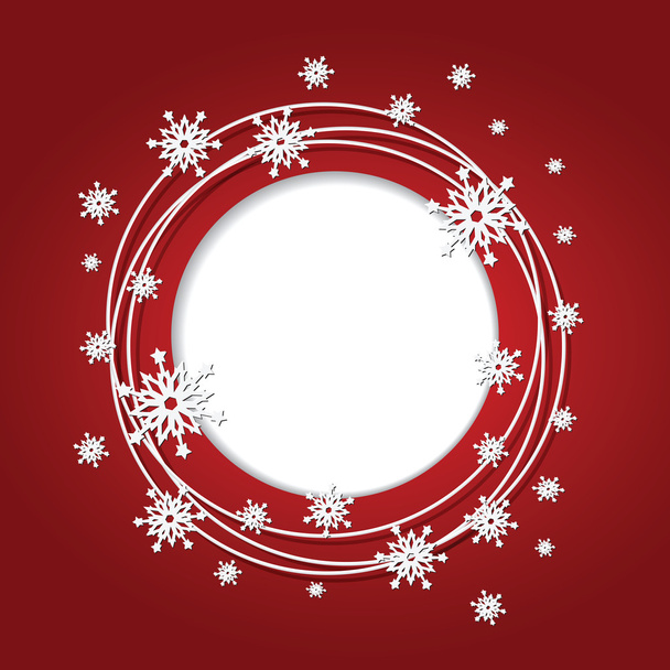 Christmas red background with snowflakes and place for text. Rou - Vetor, Imagem