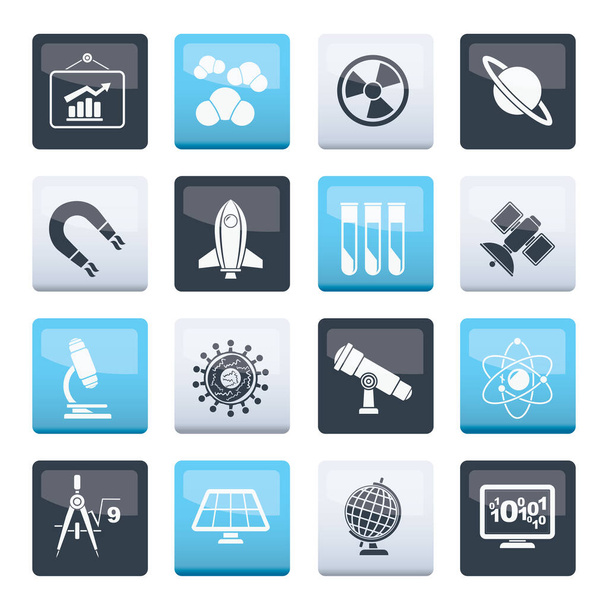 science, research and education Icons over color background - Vector Icon set - Διάνυσμα, εικόνα