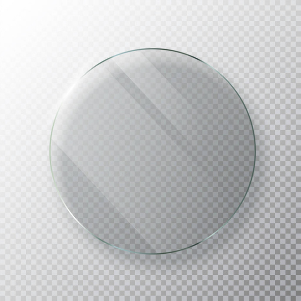Transparent round glass frame isolated on transparent background. Vector illustration - Vector, Image