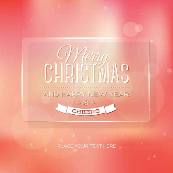 Vector vintage soft blurry pale pink christmas greeting card - Vector, Image
