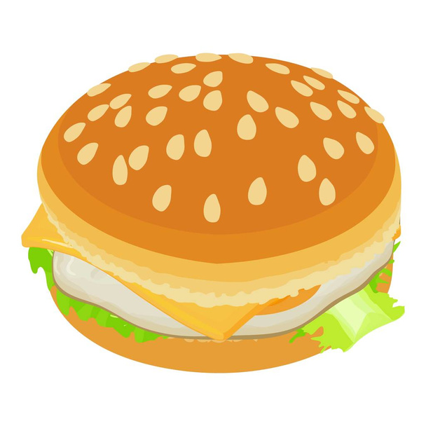 Cheeseburger icon, isometric style - Vector, afbeelding