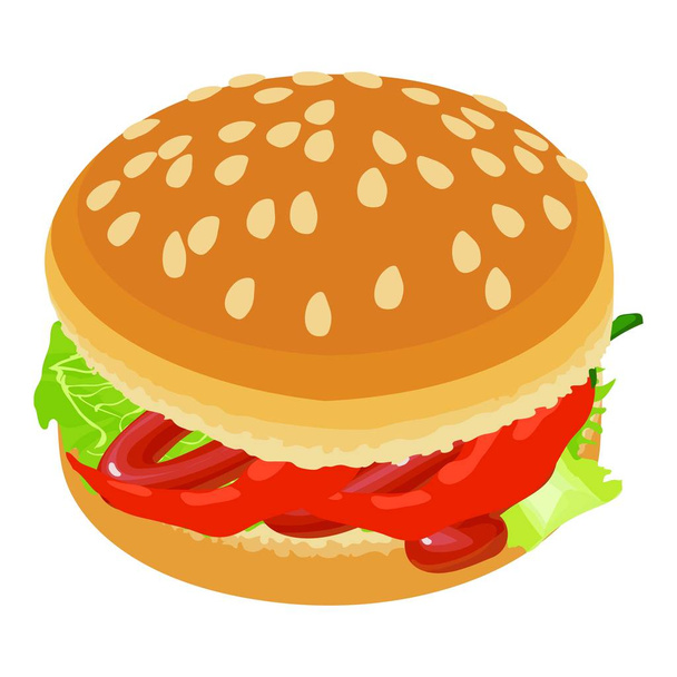 Burger vegetable icon, isometric style - ベクター画像
