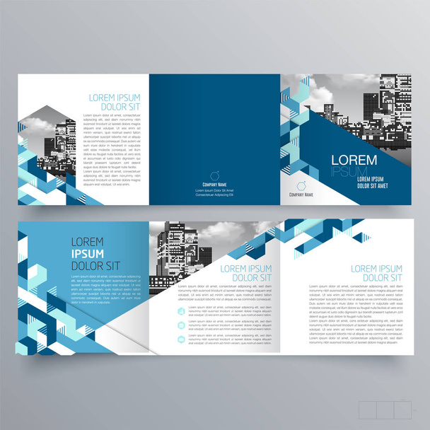 Diseño de folleto, plantilla de folleto, tríptico creativo, folleto de tendencias
 - Vector, Imagen