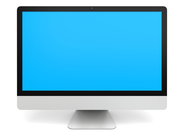 Desktop computer with blue screen - Foto, Imagen