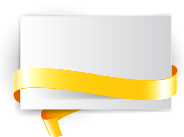 Vector sheet of paper with yellow decorative ribbon - Διάνυσμα, εικόνα