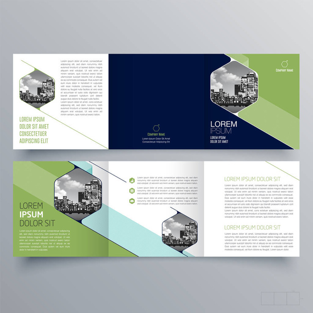 Diseño de folleto, plantilla de folleto, tríptico creativo, folleto de tendencias
 - Vector, Imagen