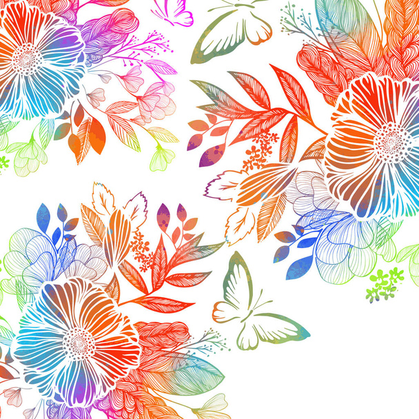 Rainbow abstract flower. Vector illustration - Vektori, kuva