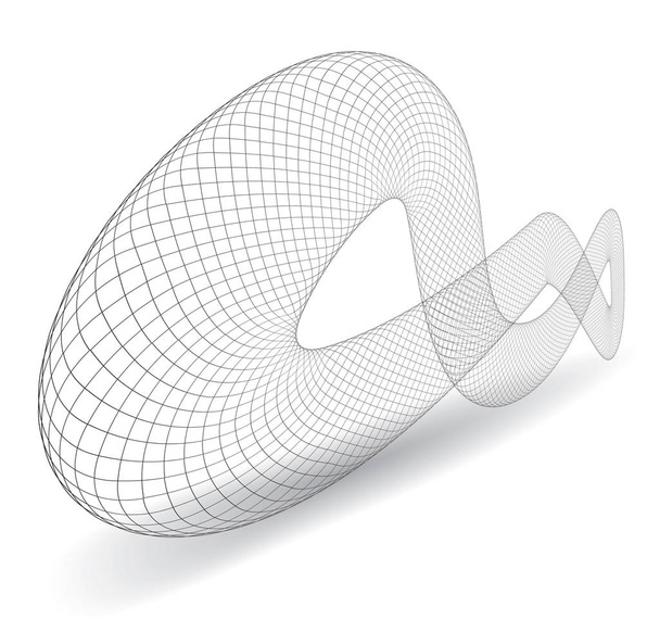 Figura volumétrica abstracta con superficie de malla. Ilustración vectorial
 - Vector, imagen