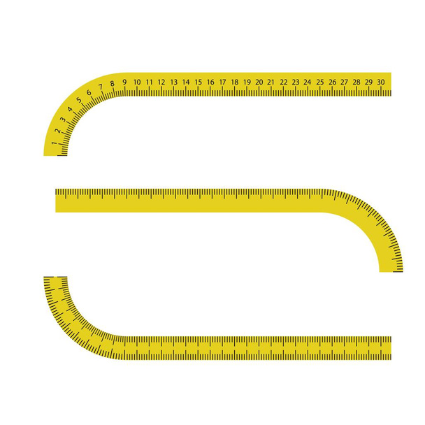 Yellow measure tape centimeter and inch Royalty Free Vector