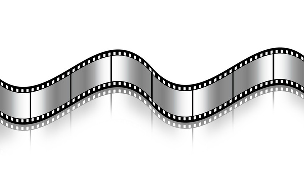 Curved black film sheet on background white - Photo, Image