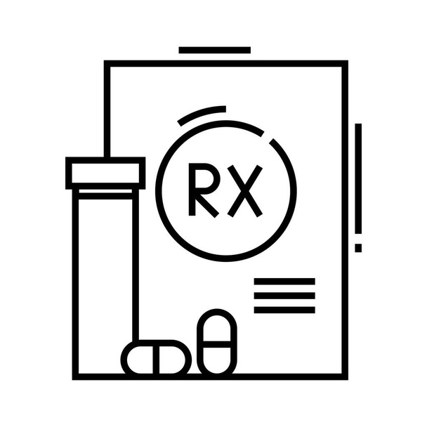 Doctor prescription line icon, concept sign, outline vector illustration, linear symbol. - Vektor, Bild