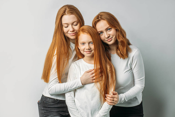 people diversity, natural beauty concept. redhead people isolated in studio - Zdjęcie, obraz