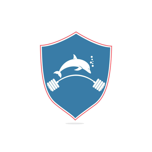 delfiini kunto logo. Delfiinien jumppasalin logo. Yksinkertainen kunto logo delfiini käsite
. - Vektori, kuva