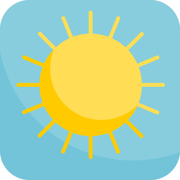 Clima soleado, icono simple con fondo azul
 - Vector, Imagen