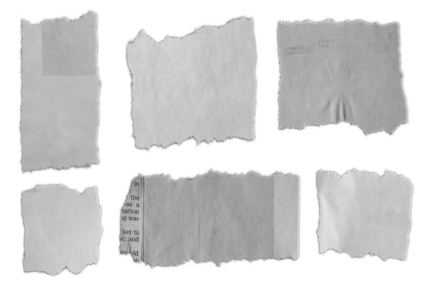 Hat darab szakadt papír sima háttér  - Fotó, kép